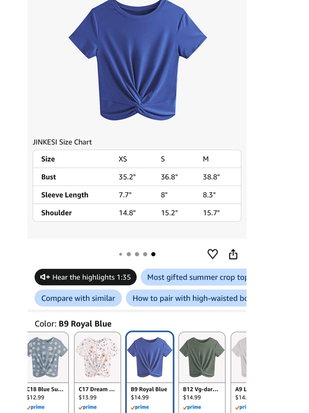 Skechers Royal Blue Twist-Knot Crop Tee